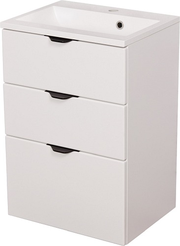 Biała szafka łazienkowa z umywalką 50/3 cm Victa