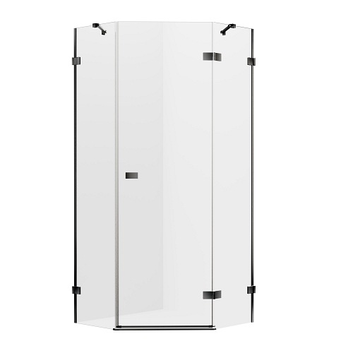 Kabina pięciokątna stal szczotkowana 80x80 prawa EXK-3830 Avexa New Trendy Gunmetal Brushed