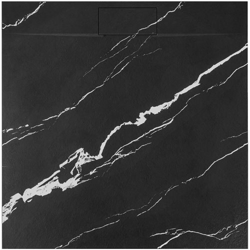 Brodzik kwadratowy czarny struktura kamienia smc 90x90 Bazalt Carrara Black Rea