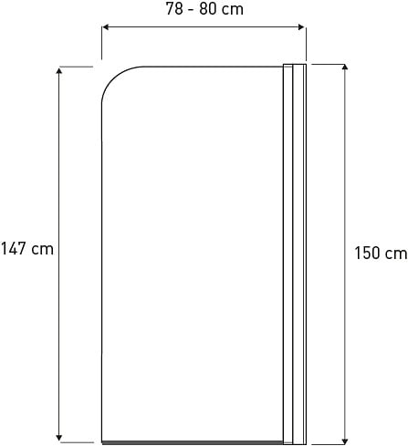 Parawan nawannowy ruchomy z czarnym profilem Cristal 1 BL