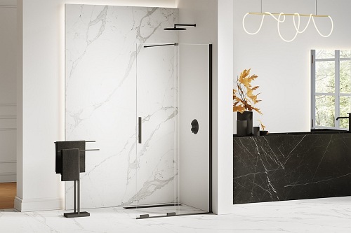 Smart New Trendy Black rozsuwana ścianka prysznicowa walk in 90 cm EXK-4190