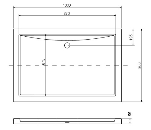 Brodzik prostokątny 100x80 niski Alpina Besco
