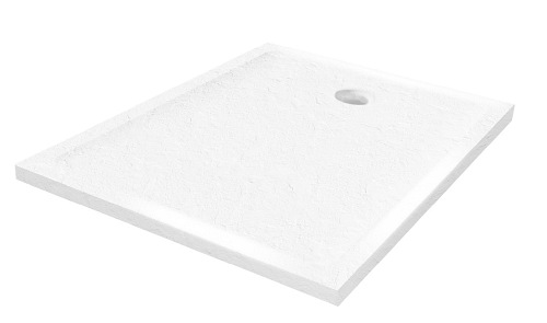 Mild Stone New Trendy B-0551 biały brodzik prysznicowy prostokątny 80x120 cm struktura kamienia