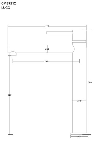 Bateria umywalkowa wysoka chrom CMB7512CH Lugo Corsan