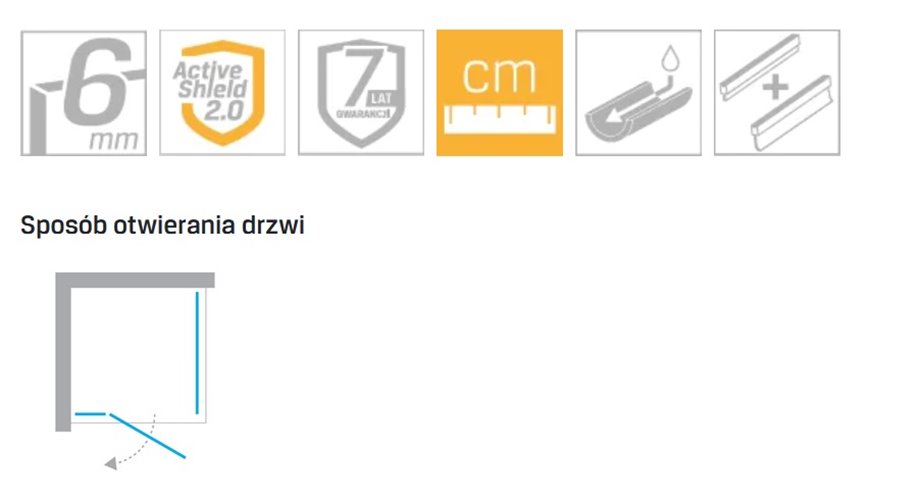 Kabina prysznicowa prostokątna 80x90 lewa EXK-1236/EXK-0006 Reflexa New Trendy