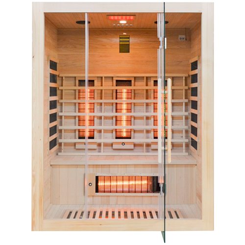 Sauna na podczerwień 4-osobowa 150x120 cm grzejniki kwarcowe i karbonowe Alta3 Infrared