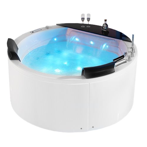 Wanna z hydromasażem okrągła do zabudowy + obudowa 170x170 cm Della 916