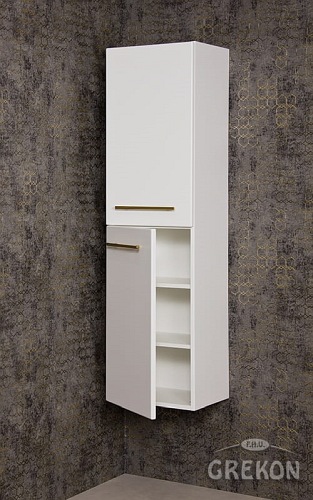 Słupek łazienkowy wiszący biały mat 143x40 cm Belli Gold Gante