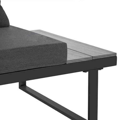 Zestaw mebli ogrodowych metalowych stół i narożnik Toba kolor czarny