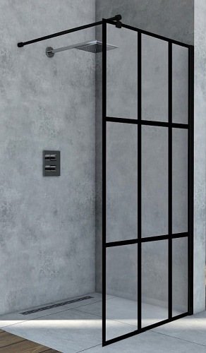 Ścianka prysznicowa 100 cm czarne szprosy BK251T10A6 Nero