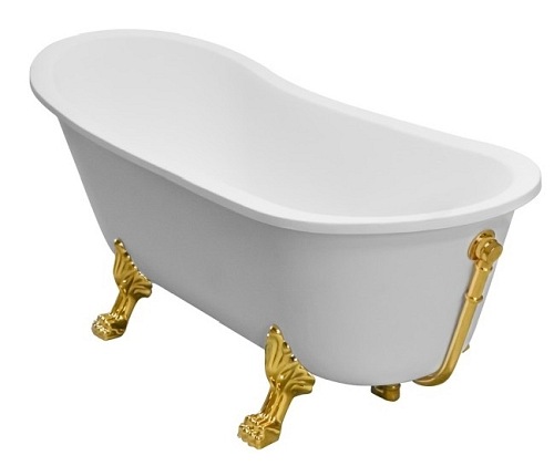 Olaya Besco wanna wolnostojąca retro 160 cm wykończenie złote