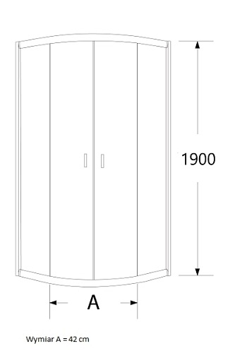 Kabina prysznicowa, półokrągła 80x80 Stylio BK501T+