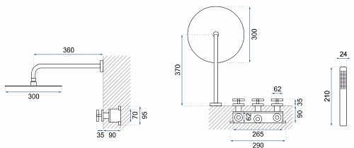 Zestaw prysznicowy podtynkowy czarny Exit Black Rea