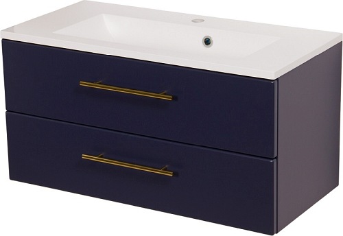 Szafka wisząca z umywalką granatowy mat 80 cm Belli Gold Gante