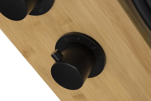 Bali Corsan panel natryskowy bambusowy czarny bateria termostat B-231