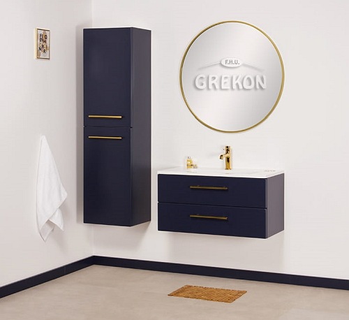 Szafka wisząca z umywalką granatowy mat 80 cm Belli Gold Gante
