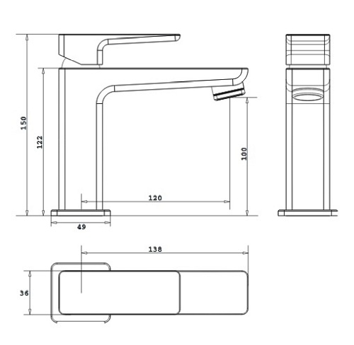 Bateria umywalkowa stojąca Inox Parma PM7411 IN Omnires