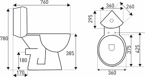 Kompakt WC narożny KR 61