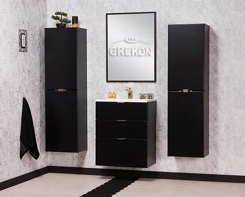 Czarna szafka łazienkowa z umywalką 60/3 cm Victa