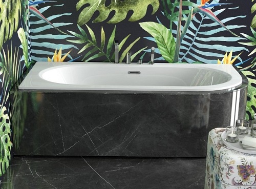 Wanna do zabudowy Avita Slim+ Besco lewa 180x80 cm komplet syfon+ przelew chrom