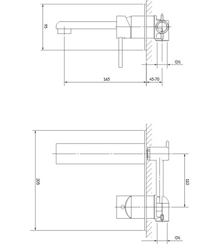 Bateria umywalkowa podtynkowa złota Darling DA5015GL Omnires