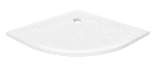 Mild Stone New Trendy B-0538 biały brodzik prysznicowy półokrągły 90x90 cm niski struktura kamienia