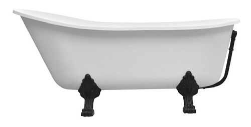 Olaya Besco wanna wolnostojąca retro 160 cm wykończenie czarny mat