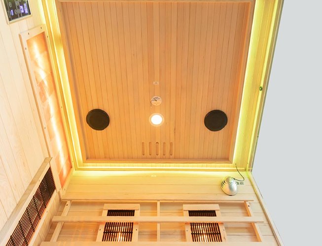 Sauna na podczerwień 2 osobowa + kamienie solne 120X120X200CM MO-EP2RSL Infrared Mazur