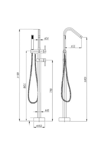Bateria wannowa podłogowa, wolnostojąca STYLUS BJC703/2