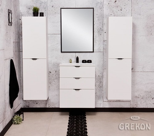 Biała szafka łazienkowa z umywalką 60/3 cm Victa