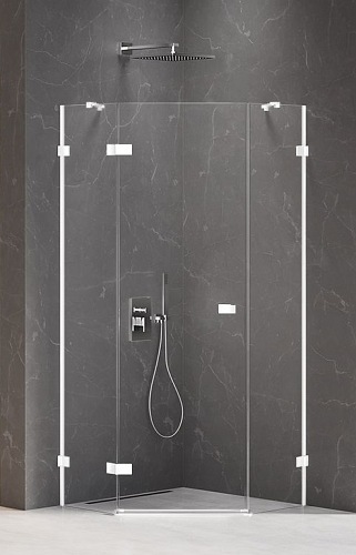 Biała kabina pięciokątna 80x80 lewa EXK-3862 Avexa New Trendy White