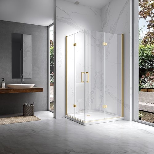 Kabina 100x80 widok pod kątem złota