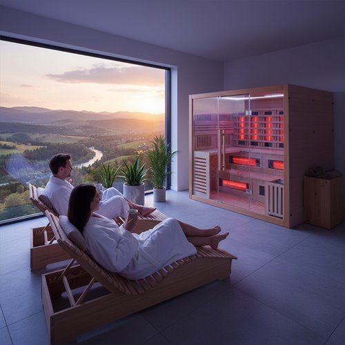 Sauna Combo na podczerwień + fińska 6-osobowa 200x160 cm Helsi2 8KW