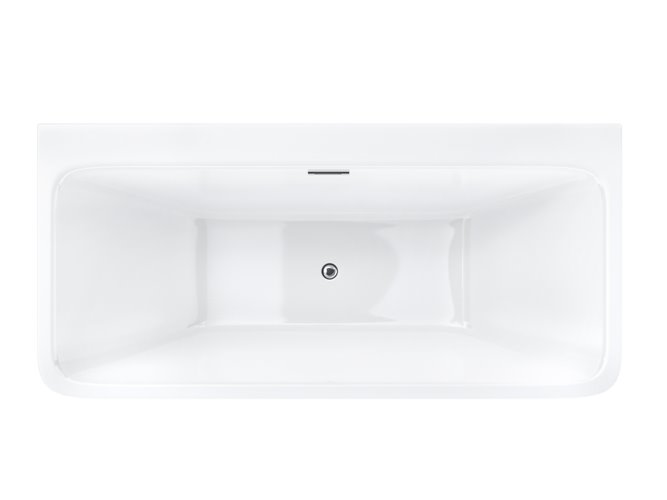 Wanna akrylowa, przyścienna wolnostojąca Iseo Corsan 150 cm korek klik-klak chrom