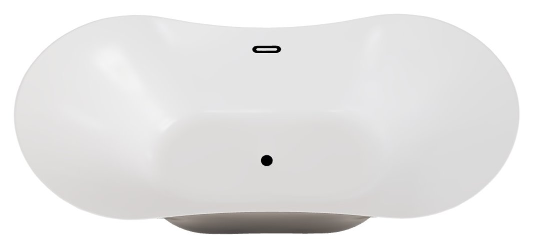 Czarno-biała wanna wolnostojąca 170 cm korek klik-klak czarny Amber Besco WAS-170BABBC