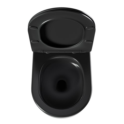 Czarna matowa miska wc wisząca Rimless Nero Tornado NERO-MTB-03 Hydrosan