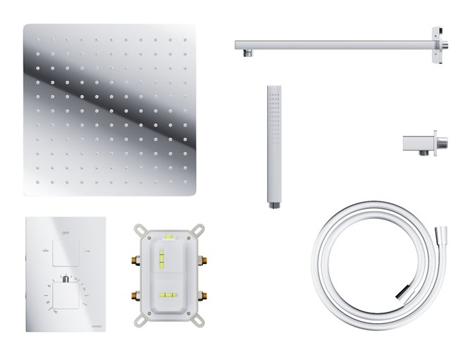 Podtynkowy zestaw prysznicowy z termostatem kolor chrom ZA30TCH Ango Corsan