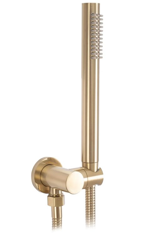 Złoty szczotkowany zestaw wannowy podtynkowy Lungo Rea Gold Brush