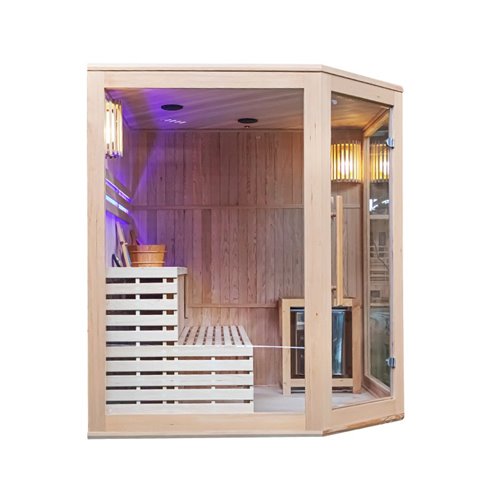 Sauna fińska 6-osobowa narożna 180x180 cm piec Harvia 8KW Bodo7