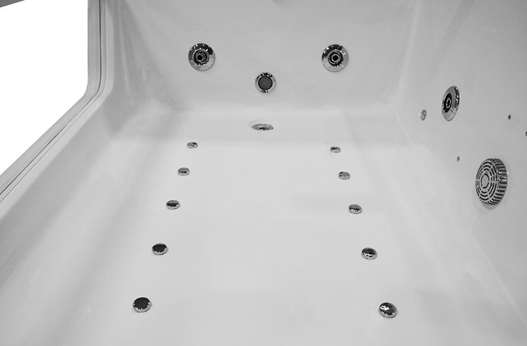 Wanna z hydromasażem przyścienna podwójna 176x121 cm MO-0056