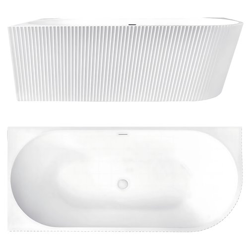 Wanna narożna przyścienna ryflowana lewa 170 cm Wenus Rea