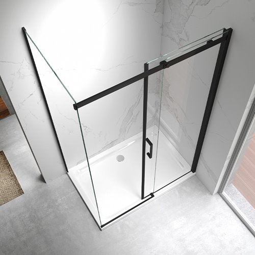 Czarna kabina prysznicowa prostokątna 100x80 szkło 8 mm ZES-KZ22A-BL-100X80