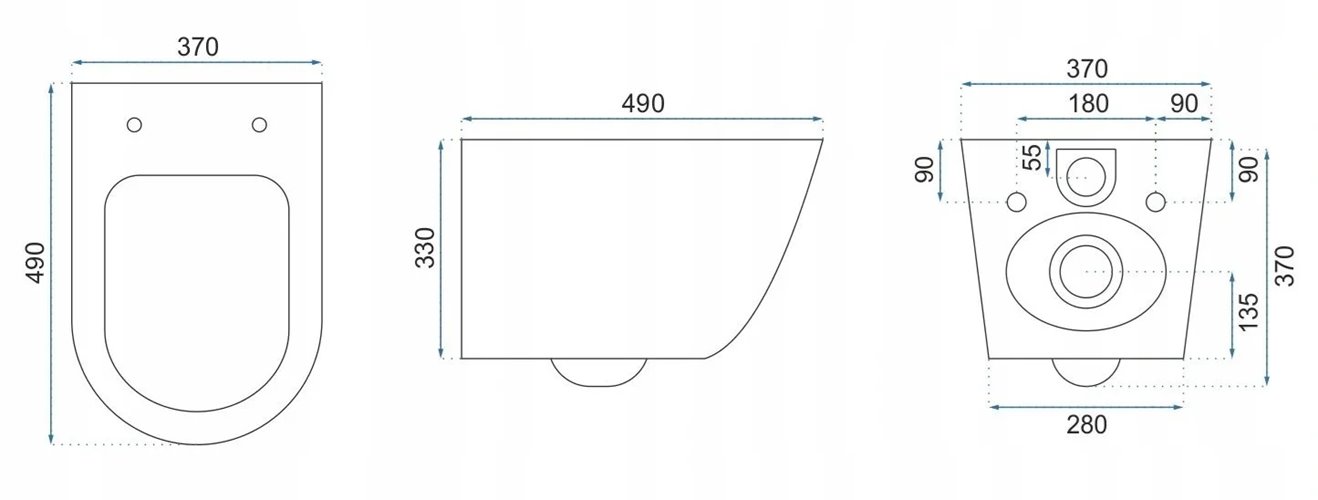 Czarna misa wc wisząca Rimless Carlo Flat Black Gold Edge Rea