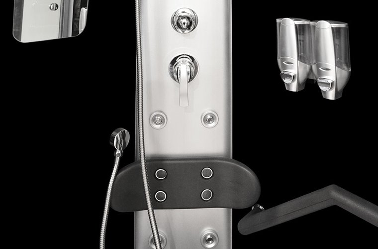 Kabina prysznicowa zabudowana z hydromasażem niski brodzik 80x80 cm MO-06089