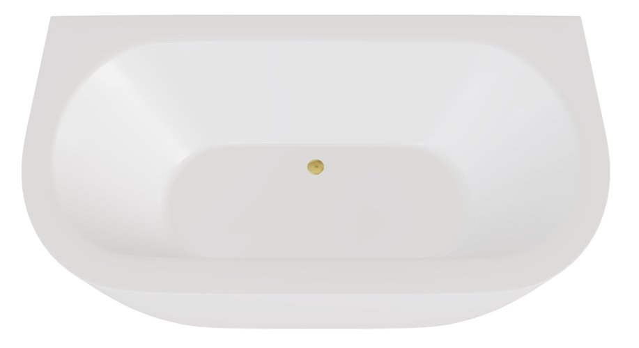 Wanna wolnostojąca przyścienna + klik-klak złoty Volya Besco 140 cm WKV-140-WZL