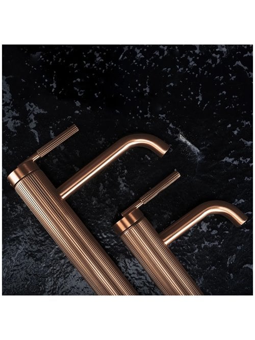 Bateria umywalkowa wysoka Argon Rea miedź szczotkowana