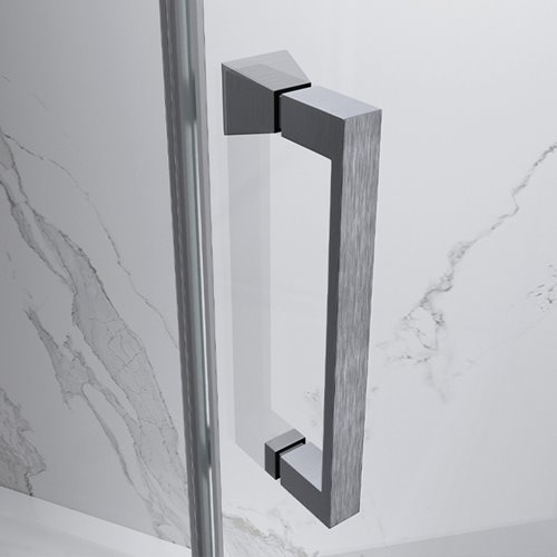 Stal szczotkowana kabina prysznicowa kwadratowa drzwi składane 90x90 KZ08C