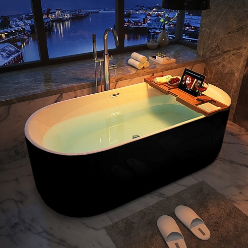 Czarno biała wanna wolnostojąca 170 cm Vox Hydrosan