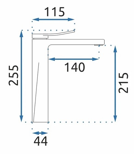Czarna bateria umywalkowa wysoka Soul Rea Black