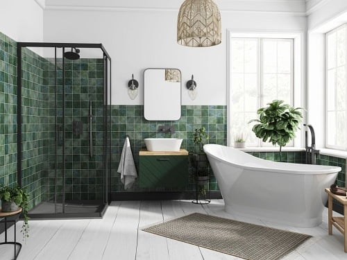 Czarna kabina prysznicowa kwadratowa 90x90 Modern Black Besco